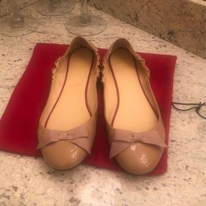 Nude Christian Louboutin Gloriana Flats 39.5